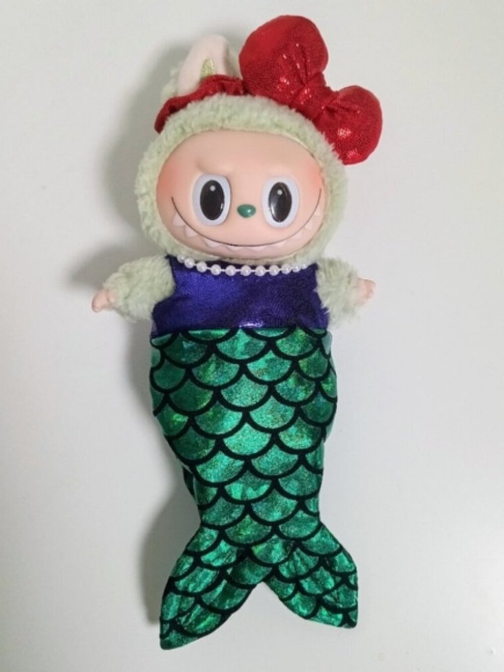 Ariel Little Mermaid Outfit and Metallic Bow Made to fit Labubu